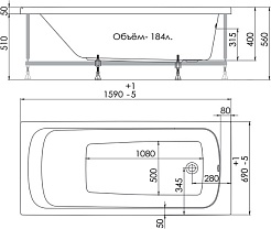 1ACReal Акриловая ванна Gamma 160x70 – фотография-10