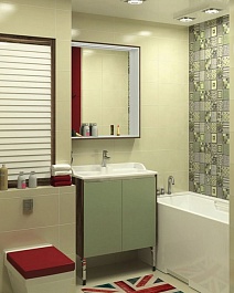 Акватон Мебель для ванной "Фабиа 65 М" фисташковая/дуб инканто – фотография-1