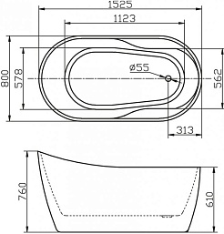 BelBagno Акриловая ванна BB301 153x80 – фотография-4
