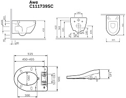 Am.Pm Унитаз подвесной Awe C111739SC с электронной крышкой-биде Clean Care – фотография-8