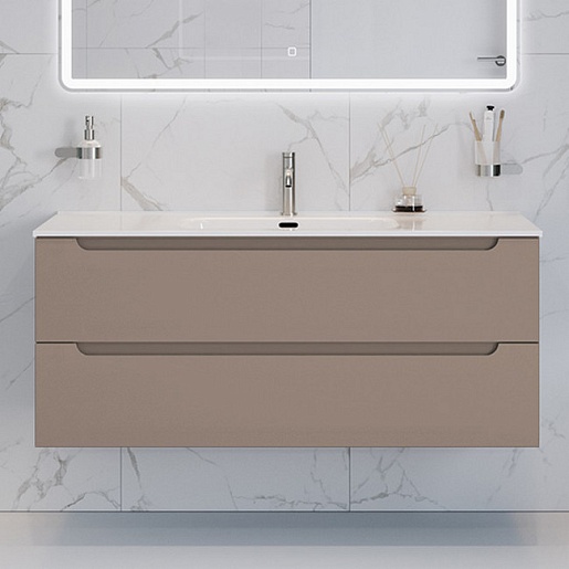 BelBagno Тумба с раковиной Etna 120 подвесная бежевая матовая – фотография-2