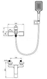 Oliveeka Смеситель для вынны с душем D OL-639003A-BGM матовый оружейный металл – фотография-2