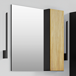 Runo Мебель для ванной Мальта 70 Terzo подвесная дуб/черная – фотография-8