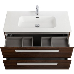 BelBagno Мебель для ванной Eco Cer-N 100 CZR-8095-100 орех шоколад софт ручки сатин – фотография-5