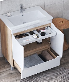 Vigo Мебель для ванной Grani 600-2-1 дуб сонома/белая – фотография-5