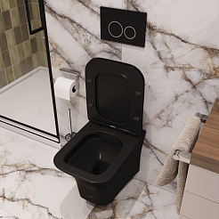 Ceruttispa Унитаз подвесной Vettore Aria MB CT7506 черный матовый – фотография-5