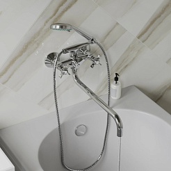 Mixline Смеситель для ванны и раковины 1/2 керамический ML30-021 "Classic" – фотография-4