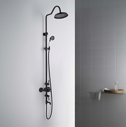 Aquatek Душевая система Классик AQ2543MB с термостатом, матовая черная – фотография-4