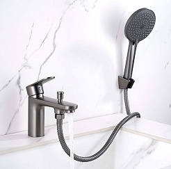 Aquatek Смеситель на борт ванны Ника AQ1844BGM оружейная сталь – фотография-4