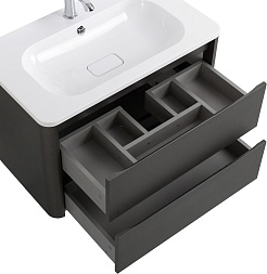 Cezares Тумба с раковиной Relax 80 подвесная оружейная сталь – фотография-7