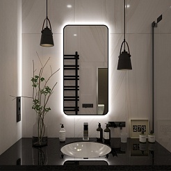 Teymi Зеркало Solli Black Soft Line 60/120 LED сенсор на взмах T20235S – фотография-2