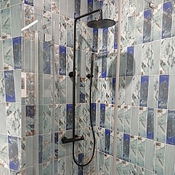 Paini Система душевая Cox 78PZ689TH 250 мм, с термостатом, черный брашированный PVD (PZ) – фотография-3