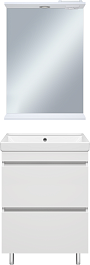 Misty Мебель для ванной Енисей 60 2 ящика белая – фотография-1