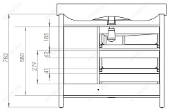 Aquanet Тумба с раковиной "Тиана 90" светлый дуб с б/к (172809) – фотография-4
