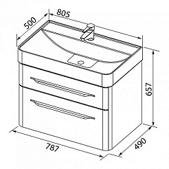 Aquanet Тумба с раковиной Виченца 80 белый – фотография-6