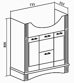 Runo Тумба с раковиной Леон 75 – фотография-4