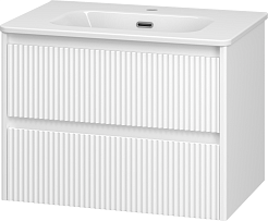 Brevita Тумба с раковиной Riva 70 подвесная белая – фотография-2