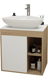 Teymi Тумба с раковиной Nura 70 дуб эврика/белый матовый T60528 раковина T50802 – фотография-1