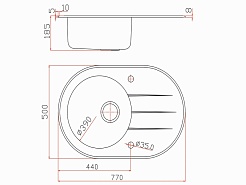 Zorg Кухонная мойка "Inox Glass" GL-5077-OV-WHITE – фотография-2