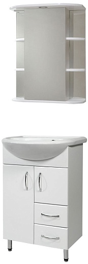 СанТа Мебель для ванной Уют Герда 55 свет, с ящиками – фото-1