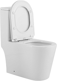 Azario Унитаз-моноблок Nimbus AZ-6080-AP безободковый с бачком с сиденьем микролифт белый – фотография-5