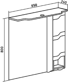 Runo Зеркальный шкаф Стиль 65 R белый – фотография-5