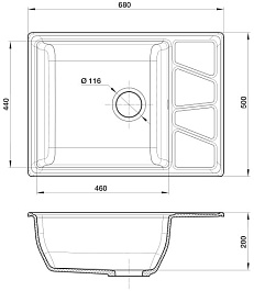 Granfest Мойка кухонная GF-V680L серый – фотография-3