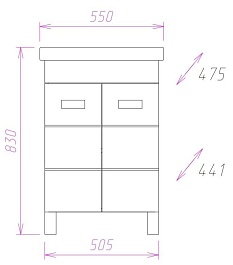 Onika Тумба под раковину Балтика-Квадро Black 55 напольная белая – фотография-8