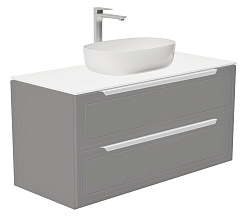 Зов Тумба под раковину Севилья 100 подвесная платиновая/столешница белая – фотография-1