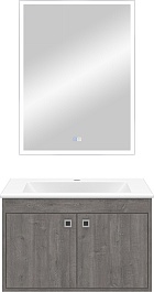 Misty Мебель для ванной Пайн 70 подвесная дуб уайт-ривер серо-коричневый – фотография-1