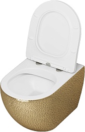 Grossman Унитаз подвесной Color GR-4411GWLS золото с текстурой крокодила – фотография-3