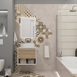 Teymi Тумба с раковиной Ritta 55 Lori 50 подвесная белый/дуб – фотография-14