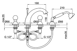 Webert Смеситель Karenina KA730101015 хром, на борт ванны – фотография-2