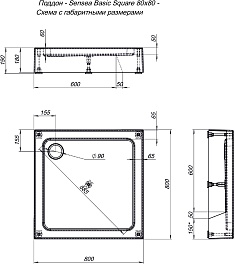 Aquanet Поддон для душа GL180 80x80 – фотография-6