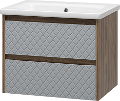 Brevita Мебель для ванной Chester 65 подвесная серая/дуб чарльстон темно-коричневый – фотография-5