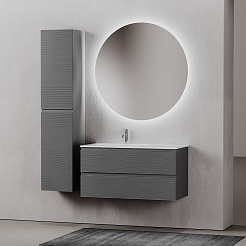 Sancos Тумба с раковиной Folk 100 L grey soft раковина Grace 101 L CN7014 – фотография-10