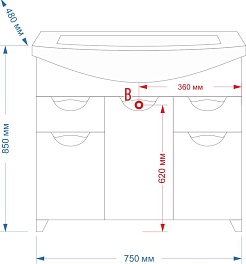 Misty Тумба с раковиной Орхидея 75 белая – фотография-7