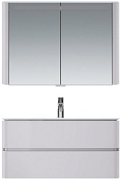 Am.Pm Зеркальный шкаф Sensation 100, с подсветкой, серый шелк – фотография-2