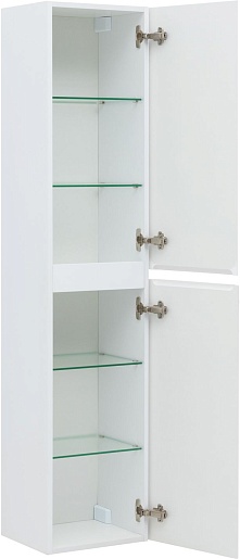 Aquanet Шкаф пенал Эмбер 35 подвесной белый матовый – фотография-4