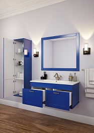 Sanflor Тумба с раковиной Ванесса 95 Piano подвесная индиго – фотография-8