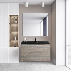 BelBagno Тумба с раковиной Vittoria 100 подвесная Pino с раковиной BB1000/450-LV-ART-AST-NERO – фотография-12