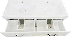 Misty Тумба с раковиной Дуэт 120 6 ящиков с б/к белая – фотография-4