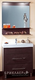 Бриклаер Мебель для ванной Чили 80 венге – фотография-1