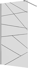 Ceruttispa Душевое ограждение Pick T90 профиль хром стекло матовое/прозрачное с рисунком – фотография-1