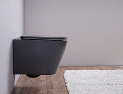 Esbano Унитаз Clavel подвесной безободковый серый матовый – фотография-9