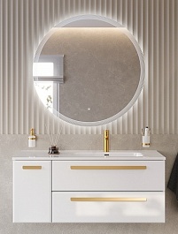 BelBagno Мебель для ванной Eco Cer-N 120-1 R bianco lucido CZR-8095-120-R ручки сатиновое золото – фотография-1