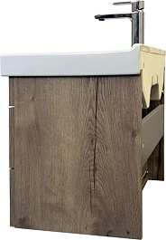 Comforty Тумба с раковиной Никосия 60П подвесная дуб темный – фотография-5