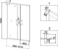 Niagara Душевая дверь в нишу Nova 100 NG-42-10AG – фотография-12