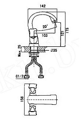 D&K Смеситель "Grimm Hessen DA1382101" для раковины – фотография-2