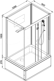 DTO Душевая кабина D229 120x90 без крыши – фотография-14
